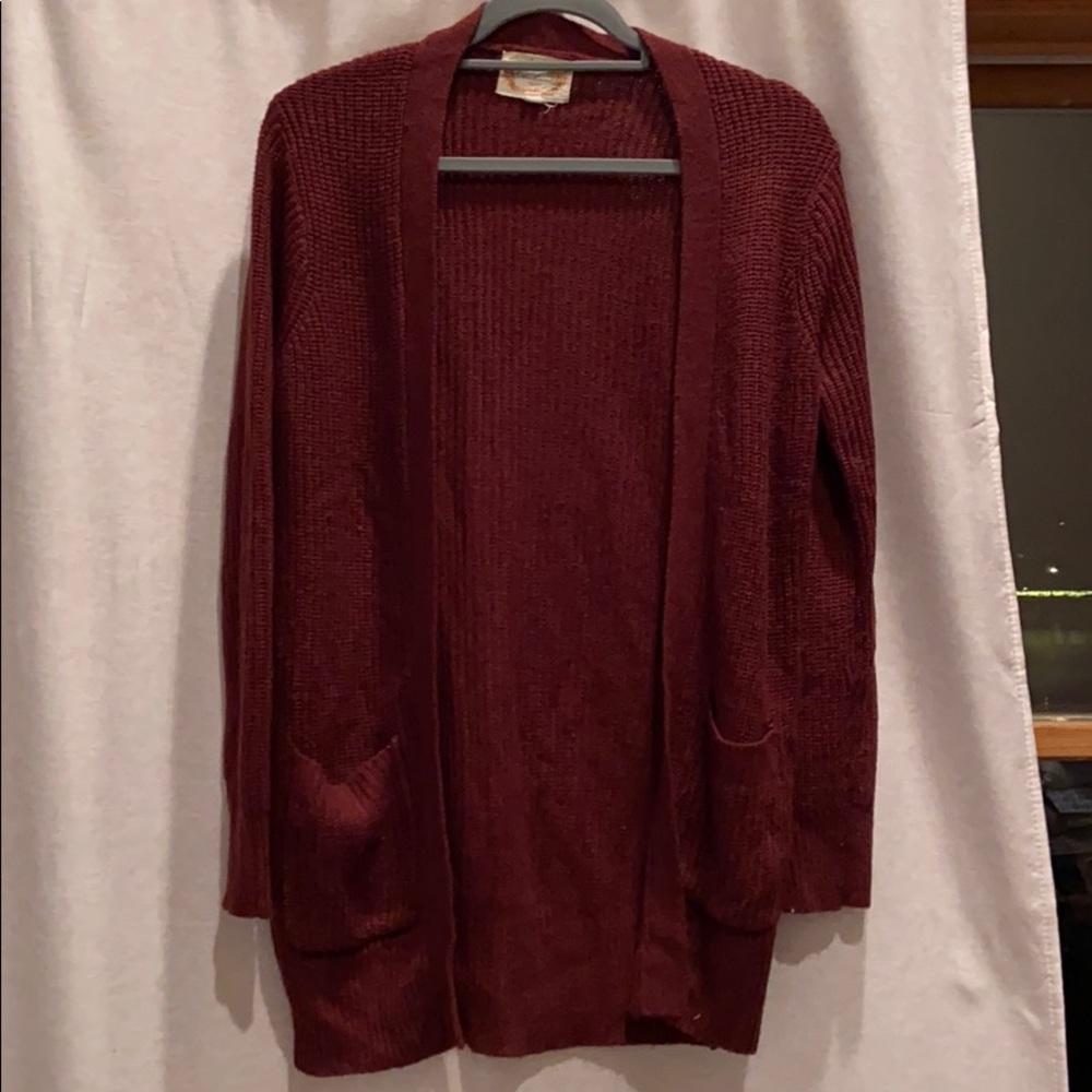 Long Maroon Cardigan